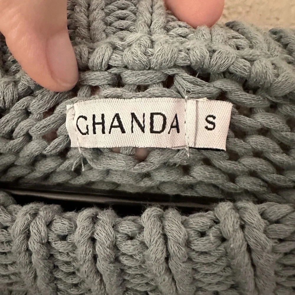 Ghanda Light Blue Oversized Crewneck Sweater - Picture 5 of 9